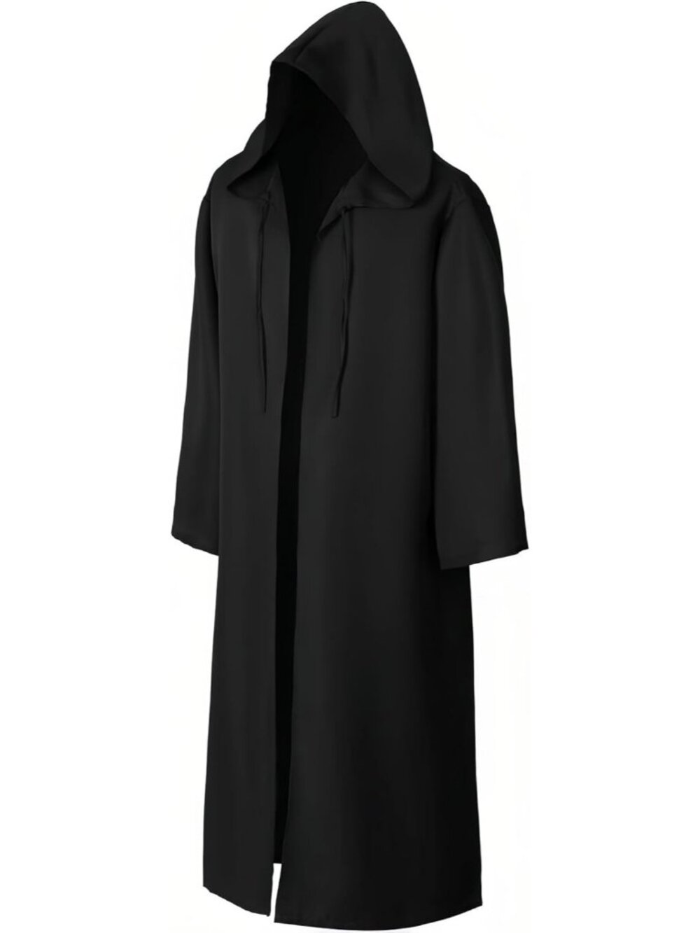 Women's Black Wizard Tunic Hooded Robe Halloween Cloak Cosplay Costumes Dress